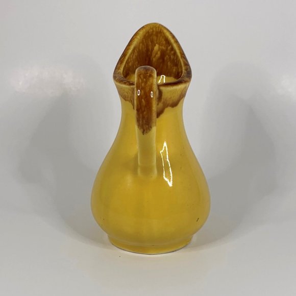 Vtg Hull Yellow Drip Glaze Pottery Small Pitcher - Picture 2 of 7